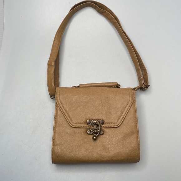 Xhilaration Faux Leather Small Tan Crossbody Purse 7.5"x7"x2" - Picture 5 of 16